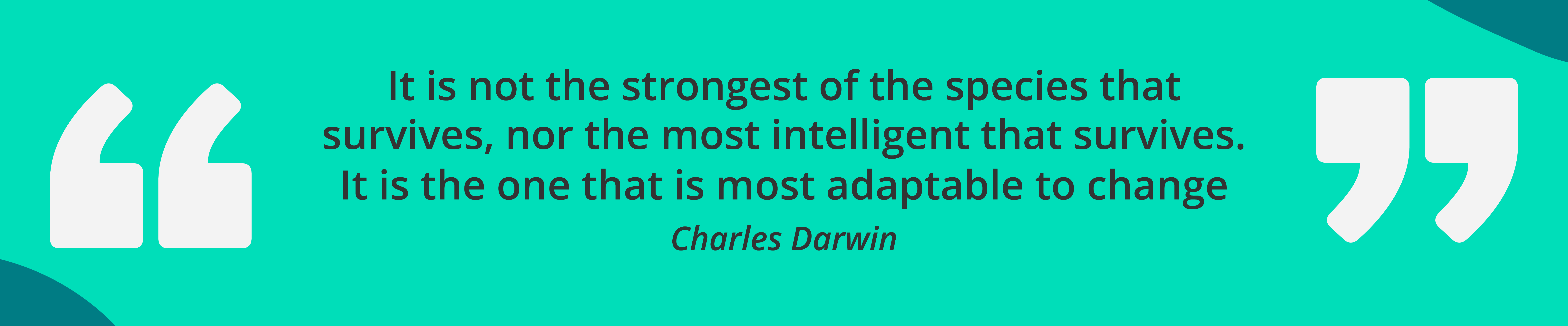 quote by charles darwin- “It is not the strongest of the species that survives, nor the most intelligent that survives. It is the one that is most adaptable to change”.